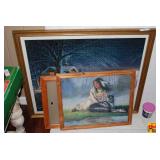 Framed Winter Landscape Jigsaw Puzzle and Framed Native American Artwork