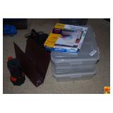Office Supplies Lot with Storage Boxes, Sheet Protectors, and Binders