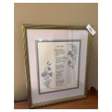 Framed Mother Poem Print by Pat McKay with Floral Artwork