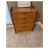 Wooden Multi-Tier Storage Cabinet with Drop-Down Front Compartments