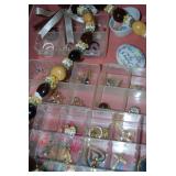 Assorted Costume Jewelry and Beads in Organizer Boxes