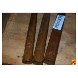 Set of Three Ball Peen Hammers with Wooden Handles