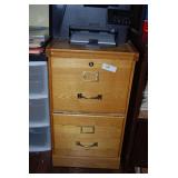 Two-Drawer Wooden Filing Cabinet with Brass Hardware