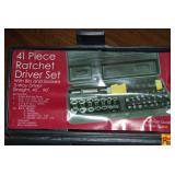 41-Piece Ratchet Driver Set with Bits, Sockets, and Blow Molded Storage Case