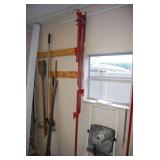 Set of Three Red Metal Column Clamps
