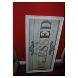 Framed Inspirational Wall Art Displaying Blessed Design