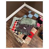 Assorted Hand-Sewn Quilts and Woven Throws