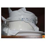 Kitchen Cabinet Contents Lot with Dinnerware and Storage Containers