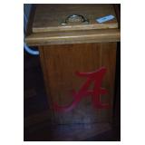 Custom Wooden University of Alabama Trash Can / Storage Box with Lid