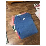Handmade Pieced Quilt with Solid Blue Reverse