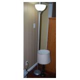 Lot of Two Lamps Including Floor Lamp and Table Lamp
