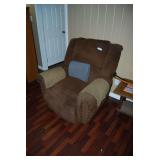 Brown Upholstered Recliner Chair with Decorative Nailhead Trim