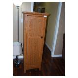 Sauder Woodworking Tall Single-Door Storage Cabinet in Oak Finish