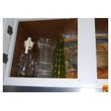 Assorted Glassware and Wooden Rolling Pin Collection