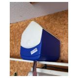Blue and White Electric Garage Door Opener