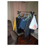 Assorted Men's Clothing Lot Including Haggar Pants Size 42x32 and Columbia Jacket Size L