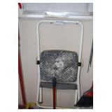 Cosco Folding Step Stool Chair with White Metal Frame