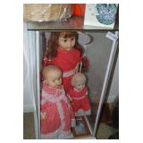 Assorted Dolls in Red and White Dresses Lot of Three