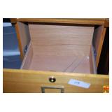 Two-Drawer Wooden Filing Cabinet with Brass Hardware
