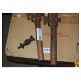 Metal Clamping Tools with Wooden Handles and Wing Nuts