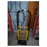Yellow Metal Hand Truck with Black Frame and Bungee Cord