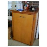 Wooden Storage Cabinet with Double Doors and Shelves