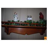 Wooden Wall Shelf with Decorator Accents