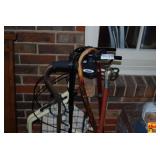 Lot of Mobility Aids including Rollator Walker, Canes, and Quad Cane