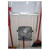 Cosco Folding Step Stool Chair with White Metal Frame