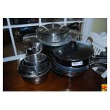 Assorted Stainless Steel Cookware and Pots Collection