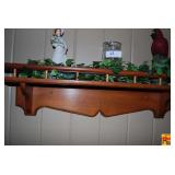 Wooden Wall Shelf with Decorator Accents