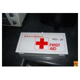 Johnson and Johnson Metal First Aid Box with Medical Supplies