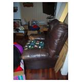 Brown Recliner Chair with Tufted Backrest