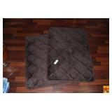 Set of Two Brown Quilted Bathroom Mats