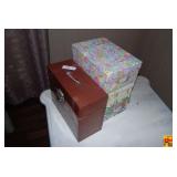 Metal Storage Box and Decorative Floral Cardboard Boxes