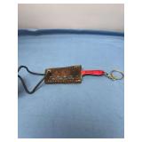 Miniature Cleaver Knife Keychain with Tooled Leather Sheath
