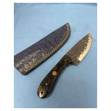 Custom Hand Forged Rasp Blade Fixed Knife with Sheath