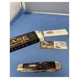 Case XX Rough Black Synthetic Jig Trapper Pocket Knife 6254 SS in Original Box