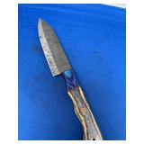 Custom Fixed Blade Knife with Damascus Steel Blade and Multi-Material Handle