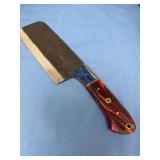Custom Forged Rasps Cleaver with Resin and Wood Handle