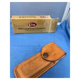 W.R. Case & Sons Cutlery Co. Folding Knife with Leather Sheath and Box