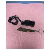 Miniature Cleaver Knife with Leather Sheath and Keychain Attachment