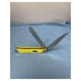 W.R. Case & Sons Cutlery Co. Pocket Worn Yellow Folding Pocket Knife with Box