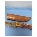 Custom Fixed Blade Knife with Pattern Welded Blade and Multi-Material Handle