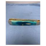 Case XX Pocket Knife with Blue Bone Handles and Original Box