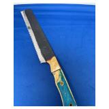 Custom Handcrafted File Knife with Blue and Cream Handle
