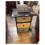 Metal Frame Accent Table with Three Fabric Drawers
