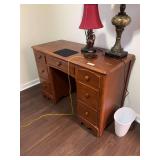 Wooden Executive Desk with Multiple Drawers