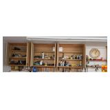 Lot of Shop Tools, Hardware, and Automotive Supplies in Wood Cabinets