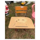Wooden Student Desk and Chair Combo with Storage